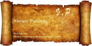 Veres Patony névjegykártya